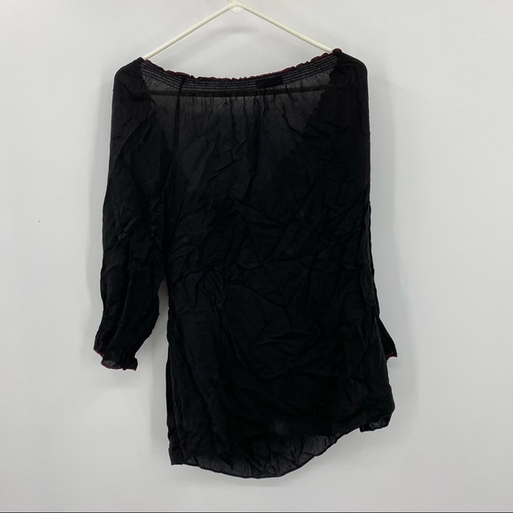 Johnny Was Black Floral Embroidered Blouse Small - Picture 4 of 9